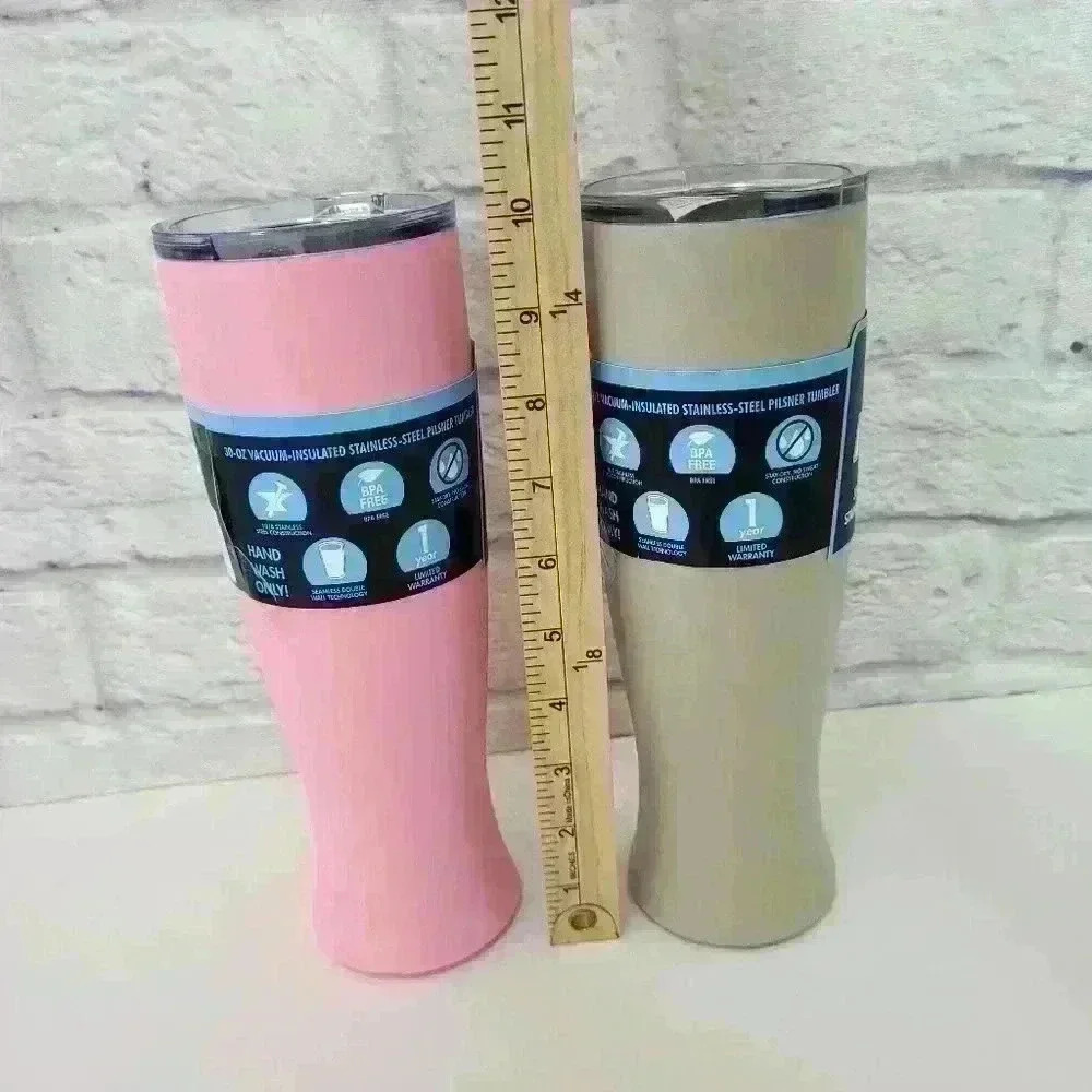 2 Nice 30 oz Vacuum-Insulated Stainless-Steel Pilsner Tumbler - Picture 7 of 10